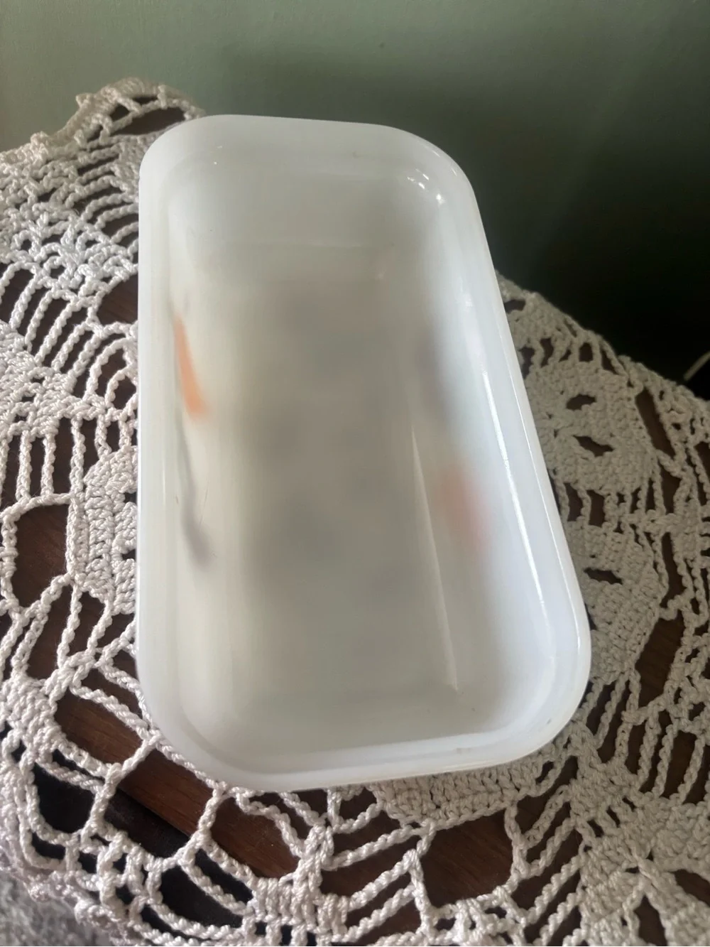 Vintage Fire King Gay Fad Milk Glass Loaf Pan